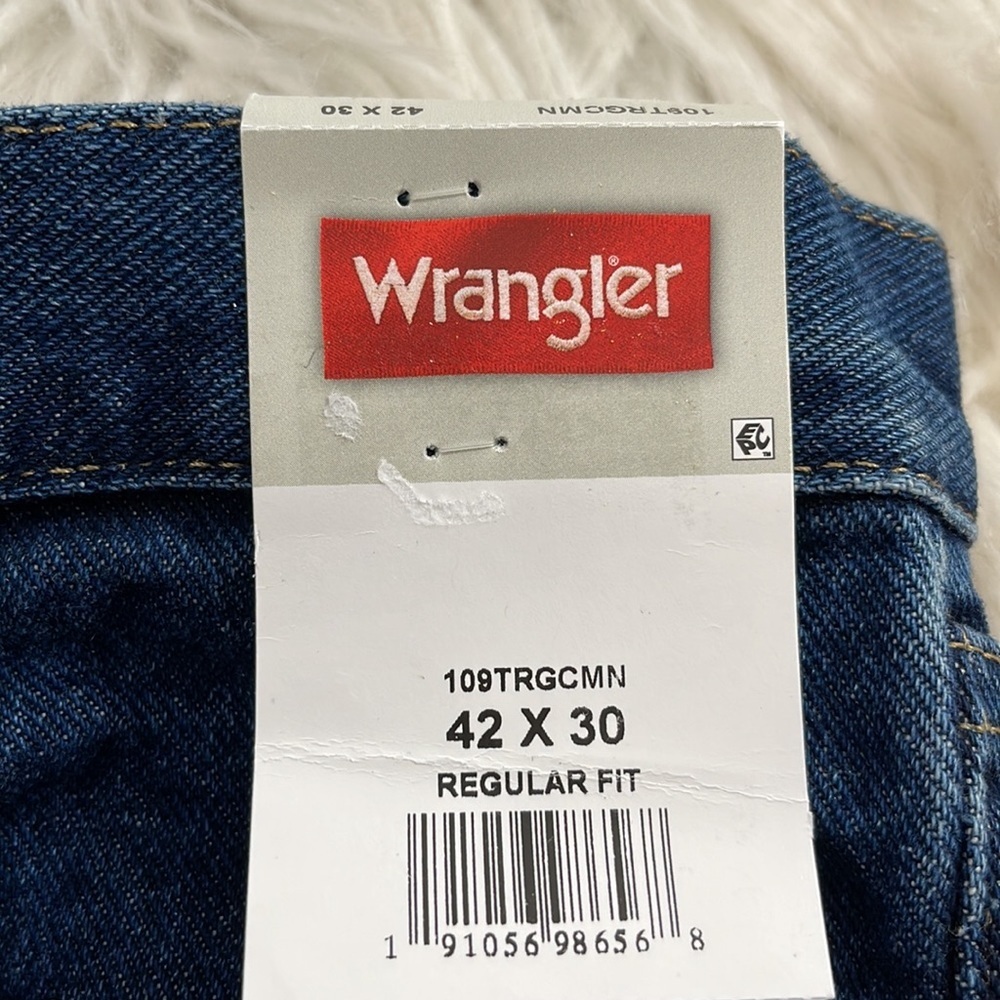 WRANGLER Regular Fit Straight Leg Opening Denim Jeans Size 42x30 NEW - Picture 7 of 11